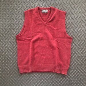 VINTAGE MAROON BURGUNDY JANTZEN PULLOVER V NECK SWEATER VEST SIZE XL PREPPY